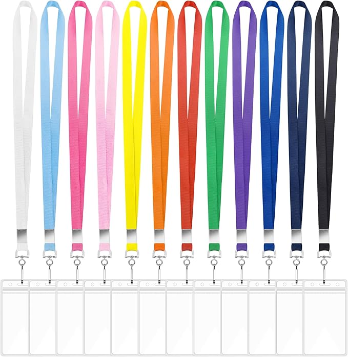 60 Pack Lanyards for ID Badges Cruise Lanyard for Ship Cards with Waterproof ID Badge Holder Cruise Essentials 2026 (12 Colors)