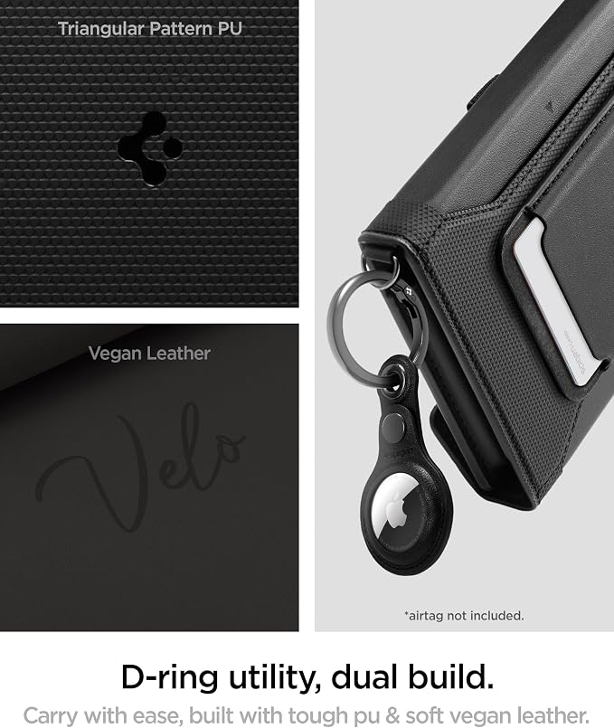 Spigen Life Passport Card Cover Holder, RFID Blocking | Travel Document Organizer, SIM Card Pin Included - Black