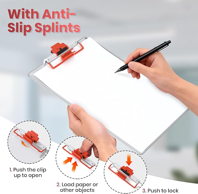 Clipboard with Pen Holder, Aluminum Frame & 2-in-1 Upgraded Clip, A4 Size 12.5 x 9 Inch, Heavy Duty Portable Writing Board with Anti-Slip Backing, for Office School Classroom Doctor Coach(2 Pack)