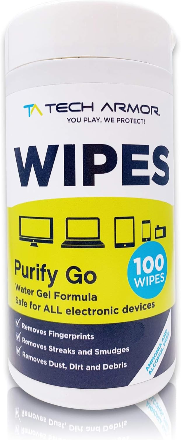 Tech Armor Cleaning Wipes - Screen Wipes for TV Screen, Computer Screen, for Laptop, Phone, Ipad - Computer Electronic kit - 100 Wipes