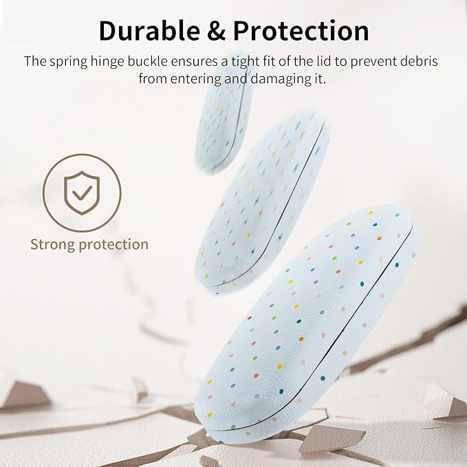 Glasses Case Hard Shell, Cute Sunglasses Case for Women Leather Protective Case for Eyeglass with Cleaning Cloth