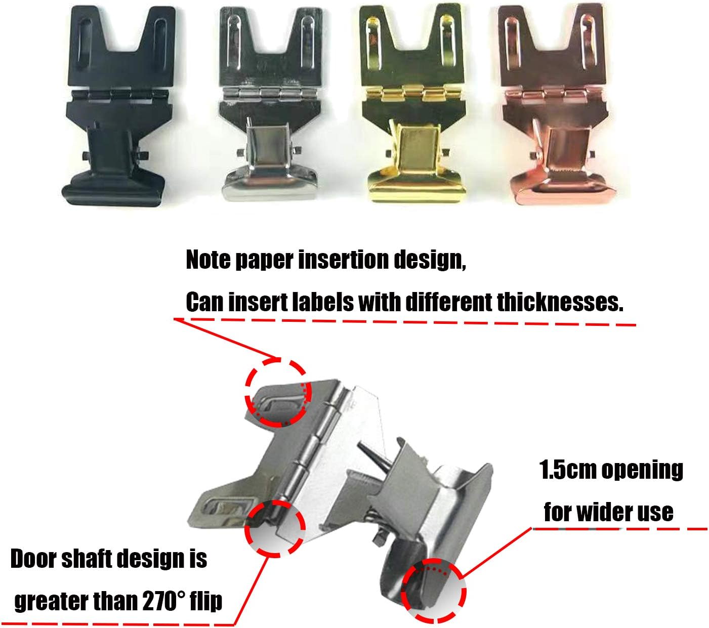 Metal POP Clip Sign Stand Holder, Bread Store Price Tag Card Holder, Advertising Display Clip Holder (Silver, 30Pack)
