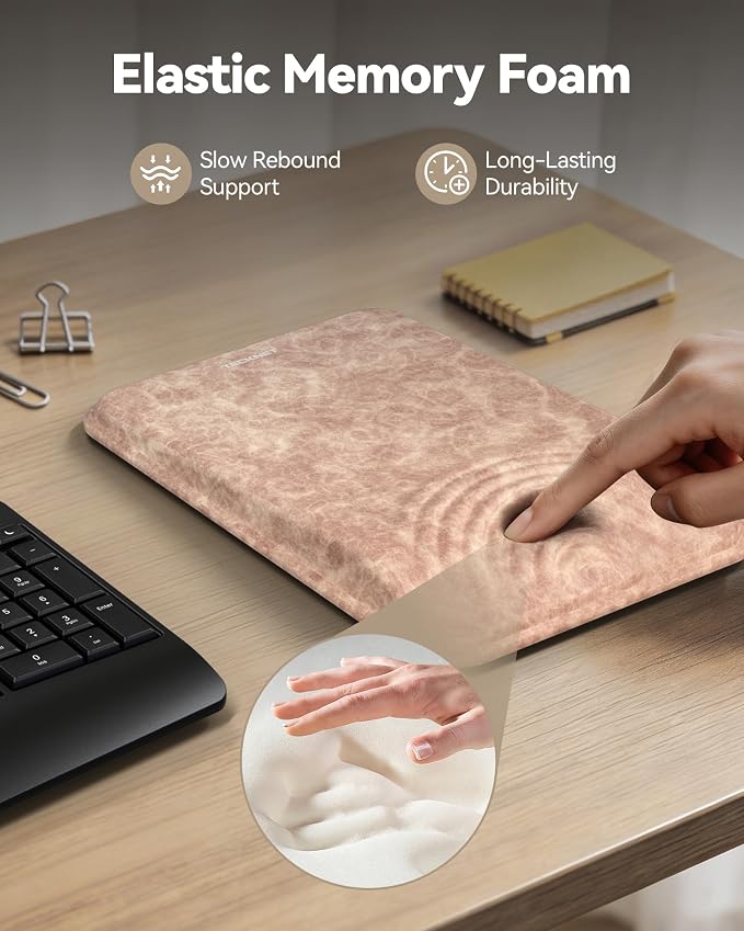 TECKNET Ergonomic Mouse Pad with Wrist Rest, Comfortable Relieves Pain | Built-in Memory Foam and Ergonomic Slope Design Relieves Carpal Tunnel Syndrome Pain, Mousepad for Office Gaming