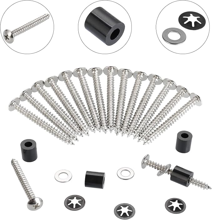 43 Set (172Pcs) Pegboard Mounting spacers and Screws Kit, Peg Boards Installation Hardware Accessories. Include Sturdy Screws, Spacers,Washers and Lock Clips for 1/8 Inch and 1/4 Inch Pegboard