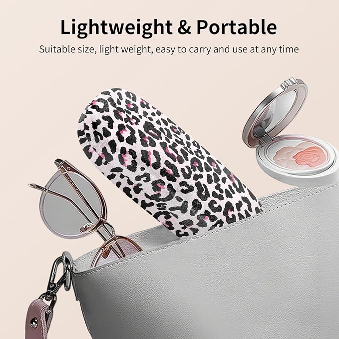 Glasses Case Hard Shell, Leather Protective Case for Sunglasses with Cleaning Cloth, Cute Eyeglass Cases for Women