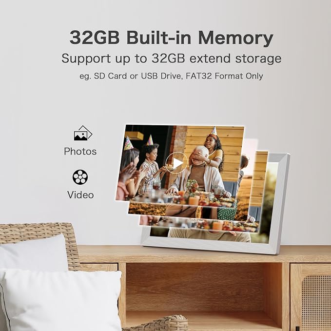 Digital Picture Frame WiFi, 15.6 Inch Frameo Digital Photo Frame, 32GB Memory, 1920*1080 IPS HD Touch Screen, Auto-Rotate, Share Pictures Video Instantly, Gift for Mom, Wedding, Birthday, Anniversary