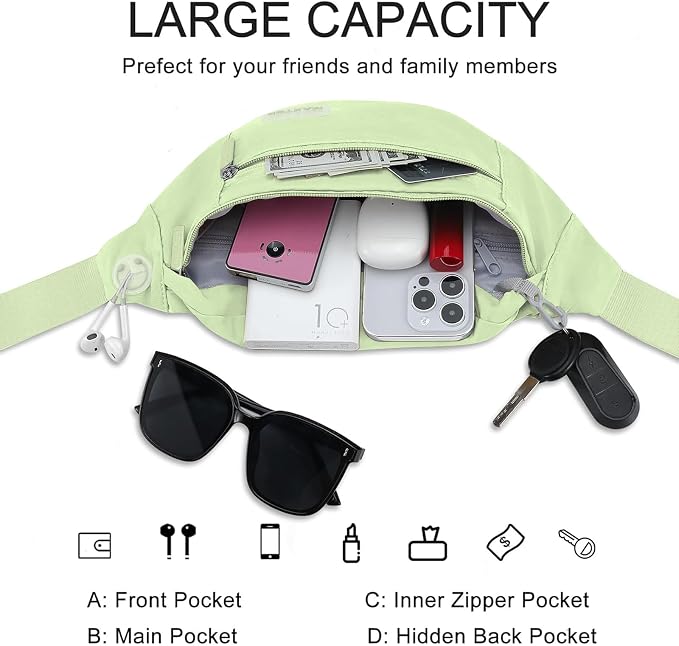 MAXTOP Fanny Pack for Women Fashion Crossbody Bag Travel Essentials Gifts | Fashion,4-Zipper Pockets,Fanny Pack Passport Bag with Adjustable Strap Gifts for Women