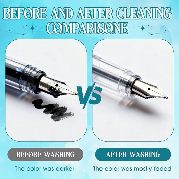 6.7Oz Fountain Pen Cleaner, Fountain Pen Cleaning Kit, Effective Cleaning | Fountain Pen Flush, It Won't Damage The Nib, is Suitable for Cleaning Fountain Pen Nibs and Extends the Life of the Pen