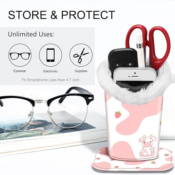 FINTIE Plush Lined Eyeglasses Holder, Glasses Stand Case, Anti-scratch Glasses Storage Organizer for Desk, Nightstand, Office