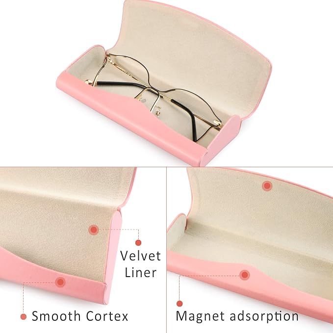 LifeArt Eyeglass Case Hard Shell, Portable Sunglass Case, Fashionable PU Leather Eyeglass Case, Lightweight