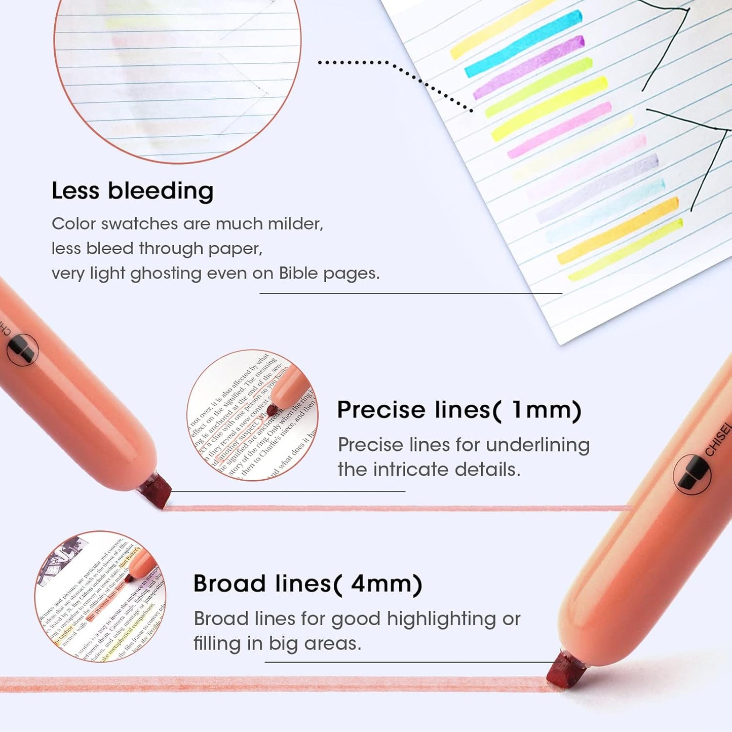 WRITECH Retractable Highlighters Assorted Colors: Chisel Tip Click Aesthetic Highlighter Marker Pens Pack Multi Colored Ink No Bleed Smear for Highlighting Journaling (12ct Neutral)