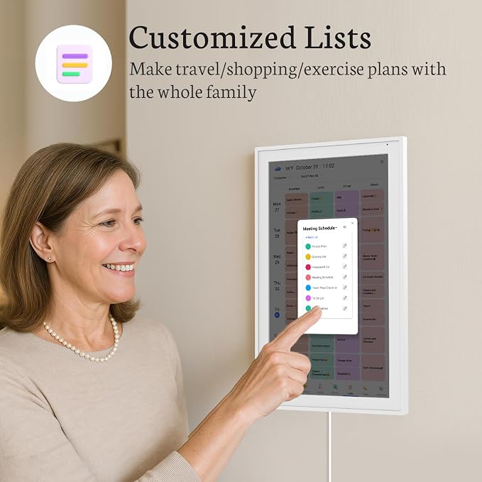 BSIMB 21.5 inch Digital Calendar Wall Touch Screen, Family Schedule Smart Calendar Interactive Display, Streamline Household Organization, Electronic Planner Wall Mountable in Portrait or Landscape