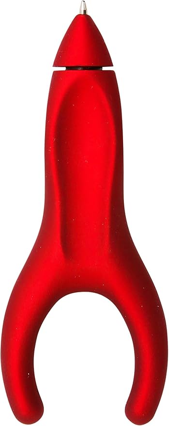 PenAgain® Ergo Soft Red Retractable Ballpoint Pen, Comfort Grip, Black Ink