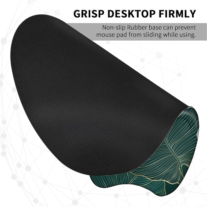EooCoo Ergonomic Mouse Pad with Wrist Rest, Memory Foam Support Mousepad | Non-Slip Base for Computer, Cafe, Home & Office, 9.64 x 8.26 in Office Desk Accessories, Carpal Tunnel Relief