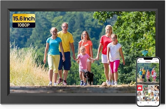 XElectron 15.6 Inch Large Digital Picture Frame, WiFi Digital Photo Frame with 32GB Storage and SD Card Slot/USB Port, Free Storage, 1920x1080 IPS FHD Touch Screen - Gift for Friends and Family
