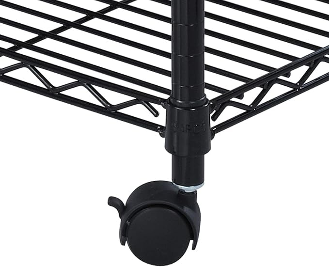 Safco Rolling Cart, Fits Letter and Legal-Size Hanging Folders, Mobile File Storage, Steel, Black
