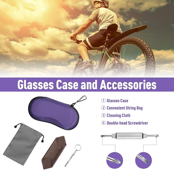 FINTIE Sunglasses Case, Hard EVA Shell Shockproof Sport Glasses Case with Metal Carabiner Travel Zipper Eyeglasses Holder