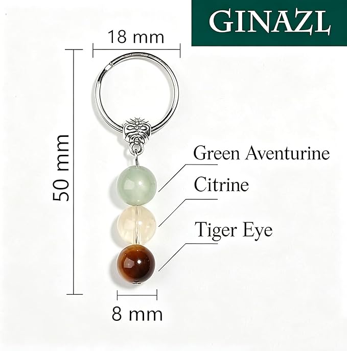GINAZL Natural Crystals Keychain Gift for New Beginnings, New Beginnings Gifts for Coworker Anxiety Relief Keychain for Women