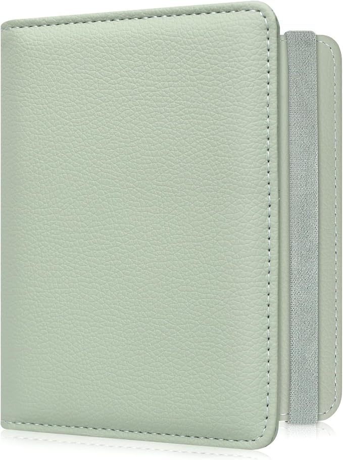 ACdream RFID BLOCKING Passport Holder Travel Wallet, Premium PU Leather Cover Passport Book with Card Holder, Pen Holder, Keep Organization, and Travel Essentials for Women and Men, Agave Green