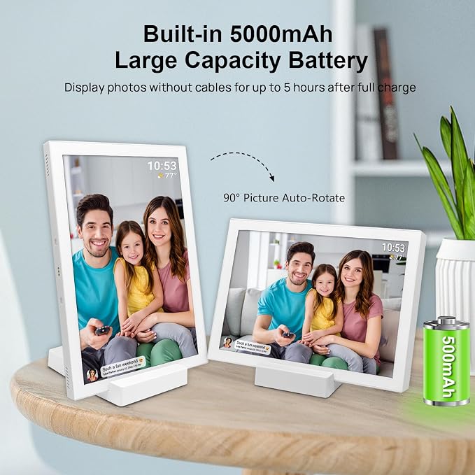 FRAMEO 10.1 Inch WiFi Digital Photo Frame,1280x800 HD IPS LCD Touch Screen,Auto-Rotate Portrait and Landscape,32GB Storage,Share Moments Instantly via Frameo App from Anywhere