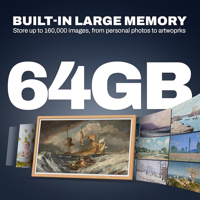 32 Inch FHD Extra Large Digital Picture Frame Touchscreen, 64GB FHD IPS WiFi Digital Photo Frame Remote, Share Photo/Video via Apps, Email, Auto-Rotate,Wood Pattern