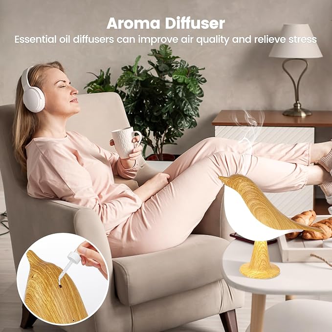 2Pack Small Cute Bird Table Lamp, Touch Bird Night Light, Cordless Bedside Lamp, Desk Lamp for Reading, 3-Way Dimmable USB Rechargeable Battery 2600mAh Nightstand Lamp for Bedroom, Home/Office Decor