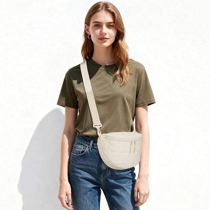 KKXIU Crossbody Bags for Women Vegan Leather Travel Bum Bag | Trendy Fanny Waist Pack | Shoulder Purse with Adjustable Strap