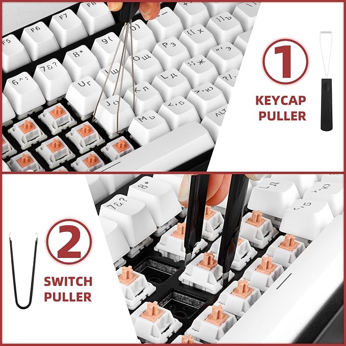 RUNJRX Keyboard Lube Kit with Tweezers,Keycap Puller,Switch Puller,4-Claw Grabber,Lube Pen for Custom Keyboard, Keyboard Lube Tools
