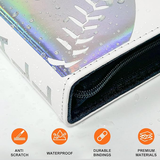Custom Card Binder - Personalized Photo & Text Cover, 400 Pocket Waterproof PU Leather Trading Card Album, Portable 3-Ring Removable Card Collector Binder for K-pop Photocard, Anime, Sports Cards