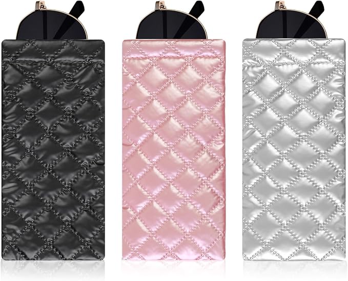 Double Eyeglass Case Soft Dual Glasses Case for Women Men Travel Squeeze Top Sunglasses Cases Eyeglasses Pouch