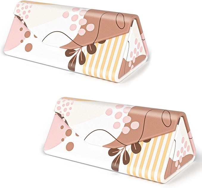 Sunglasses Case, Foldable Glasses Case, Magnetic PU Leather Hard Shell Folding Eyeglass Holder Box, Collapsible Unisex