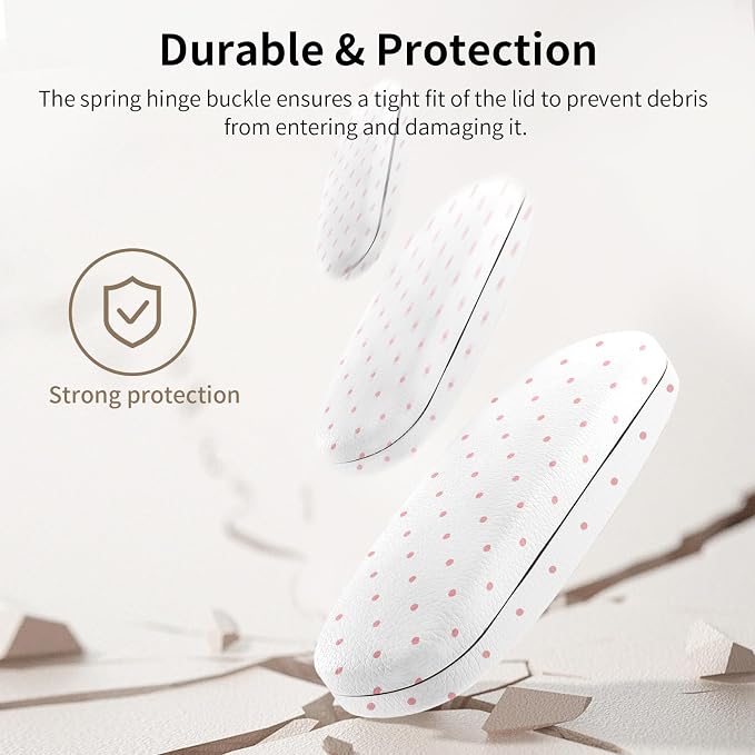 Glasses Case Hard Shell, Cute Sunglasses Case for Women Leather Protective Case for Eyeglass with Cleaning Cloth