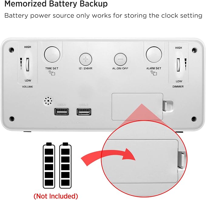 DreamSky Large Digital Alarm Clock Big Number for Seniors/Visually Impaired | 9 Inches Electric Clocks for Bedroom, Jumbo Display Fully Dimmable Brightness, USB Ports, Adjustable Alarm Volume