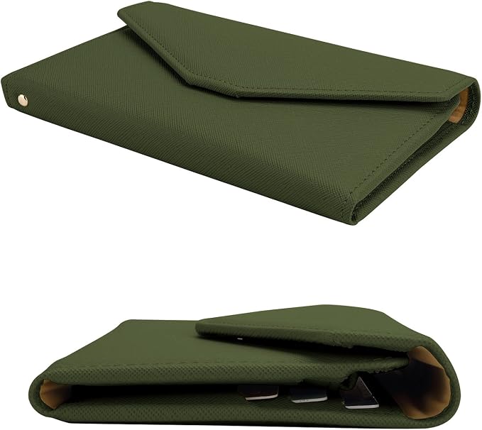 Passport Holder Travel Wallet Organizer for Women,Army Green | RFID secure, 6 card slots, 14 sim pockets, passport holder with zip-around wallet, slim fit for women travelers.