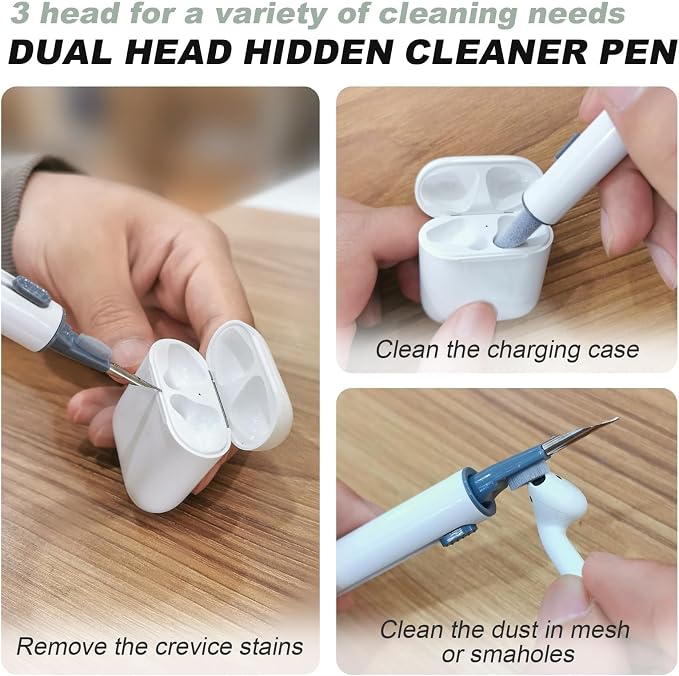 for AirPods Case Cover, Come with Cleaner Kit, Soft Silicone Protective Cover with Buckle, Compatible with Apple AirPods 2nd 1st Generation Charging Case, Front LED Visible, Misty