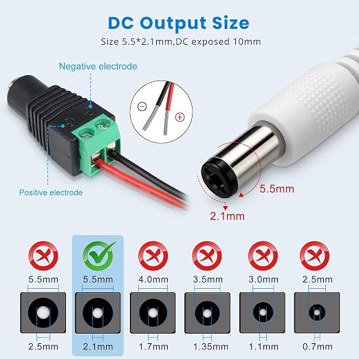 12V 3A Power Supply, 36W 12 Volt DC Power Adapter with On/Off Switch, 110V AC to 12V Wall Plug Transformer for LED Strip Lights with 5.5/2.1mm DC Female Connector, White