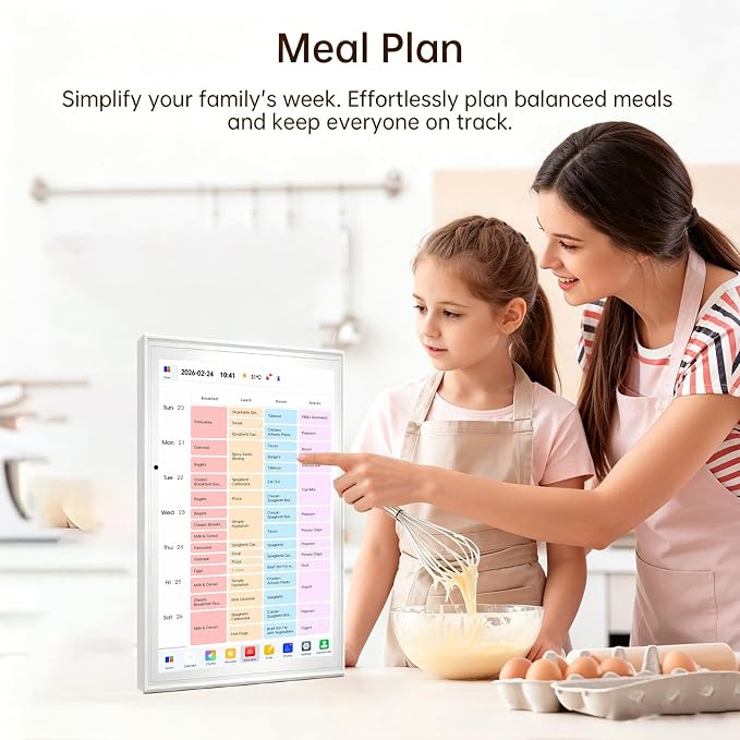 15.6" Digital Calendar, Touchscreen Smart Family Planner, Wall & Desktop | 15.6 HD Touch Screen Chore Chart, No Subscription Digital Wall Calendar, Syncs with Google Calendar, Weekly & Monthly Planner