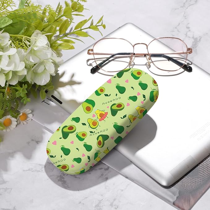 Glasses Case Hard Shell,Portable Protective Eyeglasses Case, Eyeglass Holder Box with Cleaning Cloth, for men women