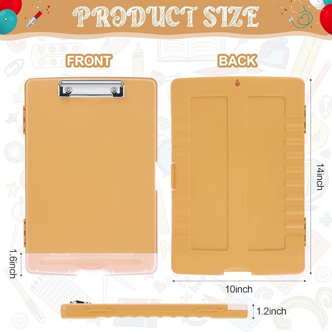 Crtiin 6 Pcs Colored Clipboard with Storage, 8.5 x 11 Inch Heavy Duty Plastic Nursing Clipboard Folder with Pen Holder A4 Medical Holder for Nurse Doctor Teacher Office, Organization (Molandi Color)