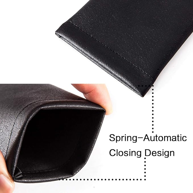TRIUMPH VISION Eyeglass Case Glasses Case Soft Sunglass Pouch Sleeve 3 Pack | Slim Lightweight Alternative to Bulky Case, Leather Lined Protect Lens, Squeeze Easy to Use, Stylish Portable for Daily Use