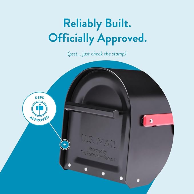 Architectural MAILBOXES 5560B-R-10 Architectural Mailboxes Sequoia Post Mount Mailbox, Large, Black