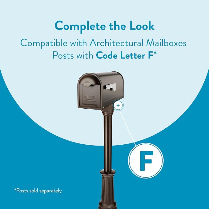 Architectural Mailboxes 8830RZ-10 Winston Post Mount Mailbox, Rubbed Bronze