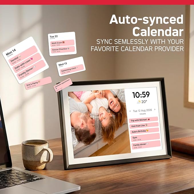 AGFAPHOTO FRAMEO WiFi Digital Picture Frame 15.6 Inch – HD Touchscreen Smart Photo Frame, Phone-Style 16:10 Ratio, Share Photos Instantly via App, 32GB, Auto-Rotate, Clock & Weather, Modern Design