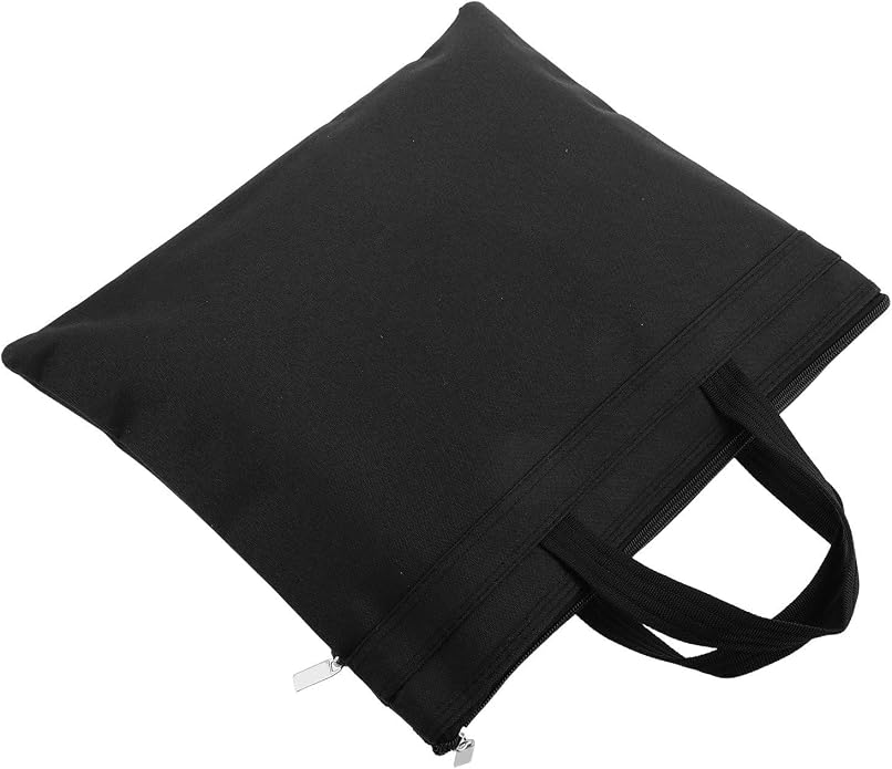 Oxford Cloth Document Briefcase with Dual Layer Design, Large Capacity Waterproof File Organizer Bag with Zipper and Handle for Business Occasions