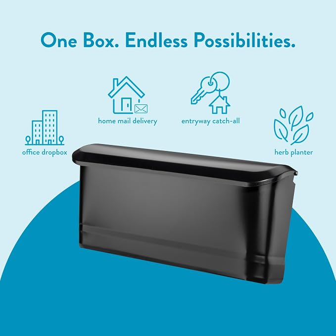 Architectural Mailboxes Cielo Steel Wall Mount Mailbox, Black, Small | Galvanized steel build for outside with weather-resistant outdoor construction and a rust-resistant powder-coat finish.