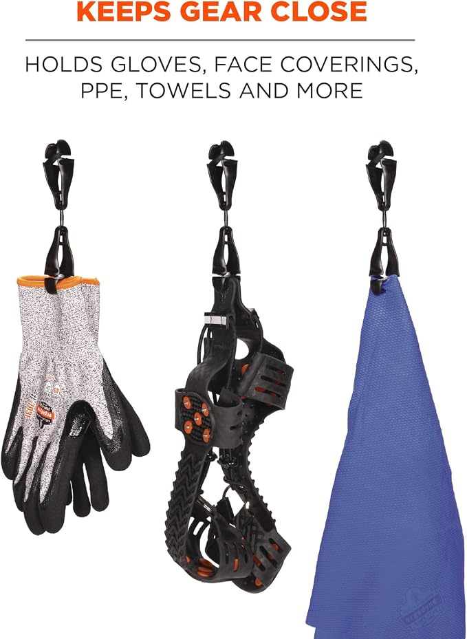 Ergodyne Squids 3420 Swiveling Glove Clip Holder with Dual Clips
