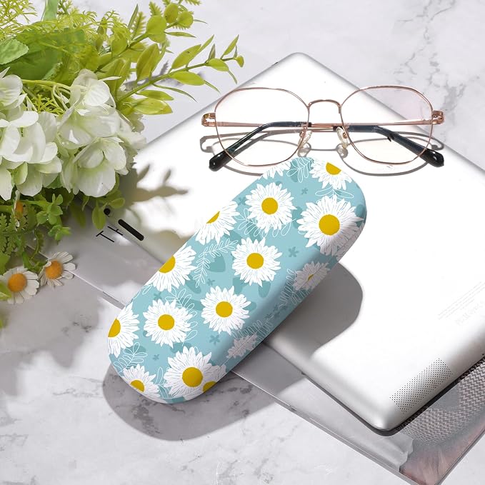 Glasses Case Hard Shell,Portable Protective Eyeglasses Case, Eyeglass Holder Box with Cleaning Cloth, for men women