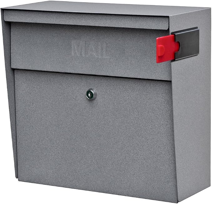 Mail Boss 7161 Metro Locking Security Wall Mount Mailbox, Granite,Medium