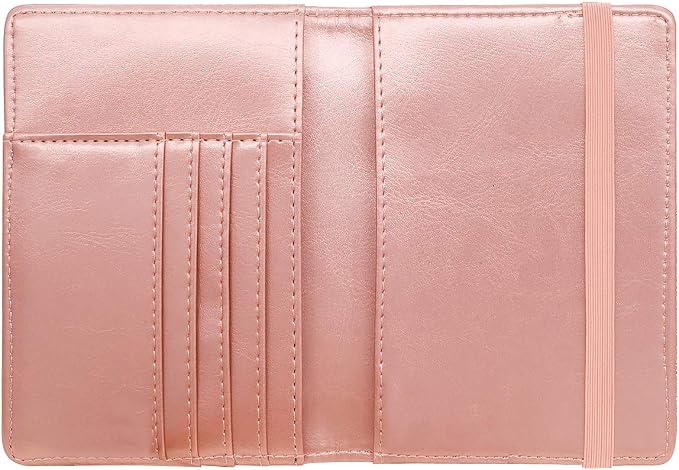 Coco Rossi Passport Holder for Travel Women Slim RFID Passport Cover Wallet | Travel Essentials, Passport Book Holders, Passport Wallet Cover Case, PU Leather, Cute, Thin, Spliced Design, Glitter Rose
