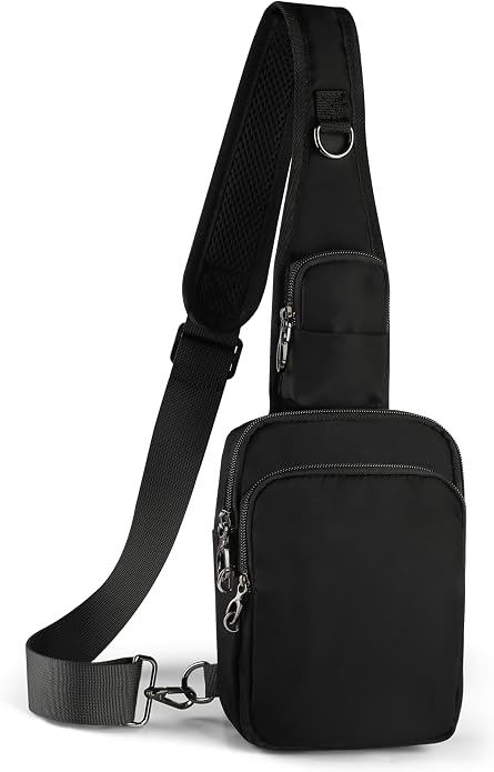 Sling Bag, Crossbody Bag with Zipper Lock, RFID Blocking & Water Resistant for Men and Women